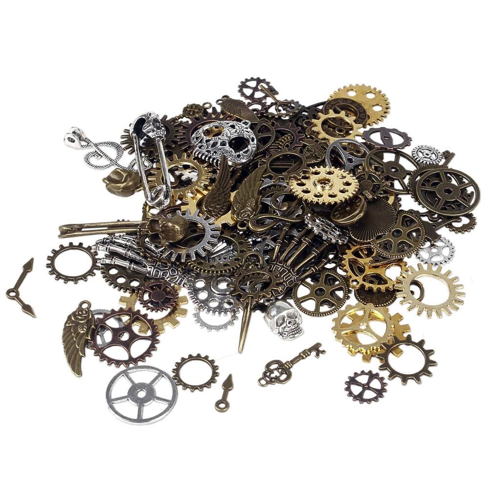 7136 200 Gram Antique Steampunk Gear DIY Assorted Mixed Color Metal Cog